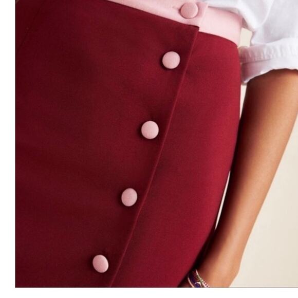 ANTHROPOLOGIE  Hutch Milan Color Blocked A line Mini Skirt Buttons Size 4 - Picture 10 of 11